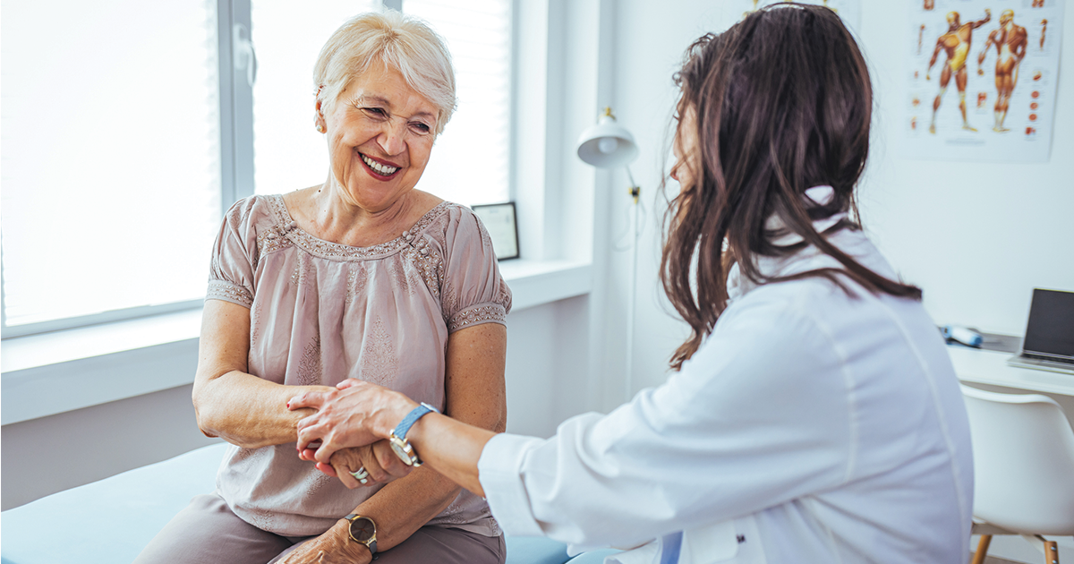 smiling patient with provider